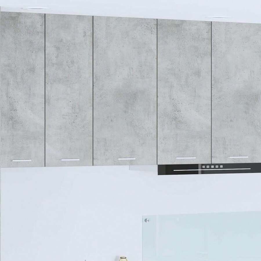 vidaXL Armoire suspendue Gris béton et Blanc 40 x 31 x 80 cm - Gris - Voir 1