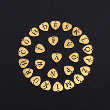 2Pcs/Set New Classic Heart Shape Hollow Initial Heart Pendent Golden Stainless Steel Bead Choker Layered Chain Necklaces For Women