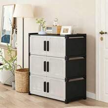 多层鞋架，简约布艺鞋柜，多层收纳架，大容量防尘家用鞋架，易于组装落地式防尘鞋架，卧室和宿舍的理想家居收纳架，适用于运动鞋、高跟鞋、靴子、鞋盒 - 彩色 - 查看 7