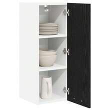 vidaXL Armoire suspendue 2 pcs Chêne noir et Blanc 30 x 31 x 80 cm - Noir - Voir 3
