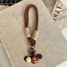 1个星形咖啡杯手机挂绳腕带，创意可爱牛奶咖啡钥匙扣吊坠腕带短绳，男女通用手机壳配件轻便腕带，情人节小礼物 - 彩色 - 查看 9