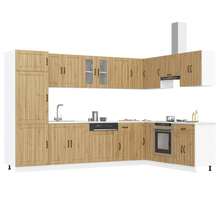 vidaXL Armadio da cucina Lucca Grigio cemento 80 x 46 x 81,5 cm - Castano - Visualizzare 3