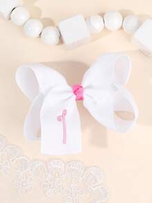 1个26字母蝴蝶结发夹，A-Z字母刺绣蝴蝶结发夹，白色芭蕾舞风格丝带发卡，适合女孩返校礼物、情人节礼物、青少年发饰 - 白色 - 查看 37