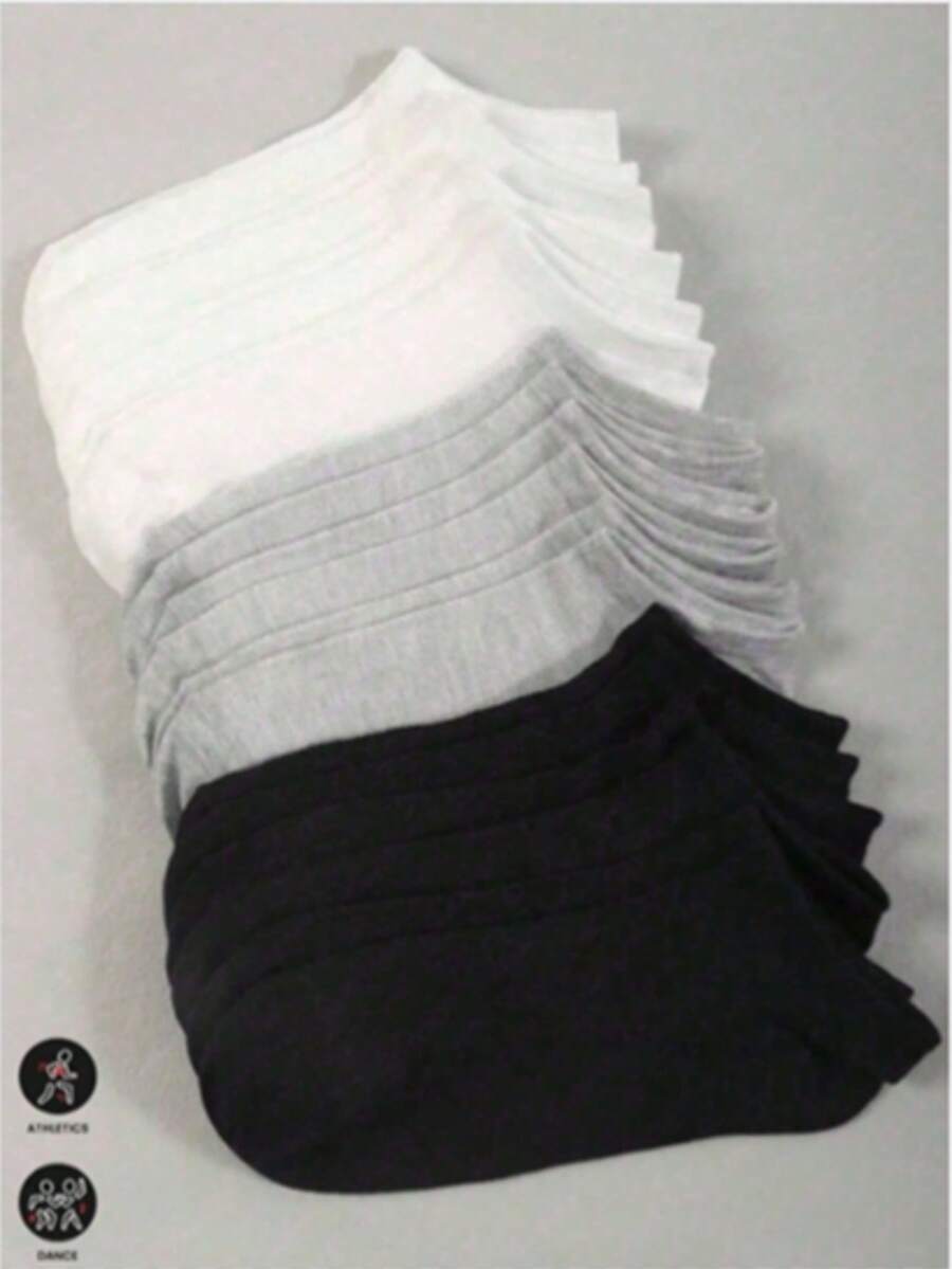 100只/80只/50只/40只/36只/30只/20只/10只/8只/4只装 柔软吸湿排汗防臭针织内衬袜 - 母亲节礼物，男女皆宜，长袜款式多样。吸汗除臭，弹性柔软，时尚纯色，适合春、夏、秋、冬四季穿着，休闲、日常穿着及瑜伽/运动场合皆可。 - 彩色 - 查看 1