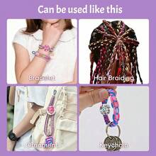 Children's DIY Weaving Craft Set, Pink & Purple Storage Box, Colorful Threads And Decorative Rings, Portable Storage Design, Suitable For Making DIY Bracelets And Accessories, Children's Dress-Up Toys And Role-Playing, Ideal Gift For Homemade Crafts, Festivals Or Parties, Perfect Birthday Or Holiday Gift For Boys And Girls. - Multicolor - View 9