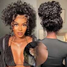 360 Lace Front Wigs Human Hair 250% Density 360 Fit Wig Pre Bleached Pre Plucked 13x4 13x6 HD Deep Wave Human Hair Wig 5x5 6x4 Lace Wear And Go Curly Glueless Wig Human Hair For Women Natural Hairline Black Color - Natural Black - View 5