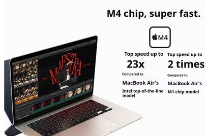 Apple 全新苹果AI笔记本电脑 | 2025款 MacBook Air 15英寸 M4（10+10核）16GB 512GB 天蓝色 MC7A4CH/A | 外观精美，功能齐全