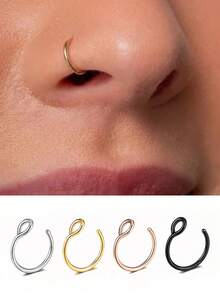 1件/3件装假鼻环仿穿孔饰品 8毫米假鼻环环，适用于假唇环、鼻中隔环、假唇钉、唇甲，男女通用 - 鼻環 - 查看 5