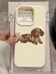 1件可愛狗狗圖案全包防摔TPU極簡手機殼，適用於Apple 16 15 14 13 12 11 17 Pro Max及系列 - 彩色 - 查看 2