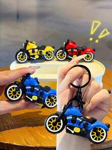 Fashionable Plastic Colorful Cartoon Motorcycle Model Keychain, Keyring, Bag Pendant, Car Decor, Accessory, Holiday, Birthday, Valentine's Day Gift - Multicolor - View 2