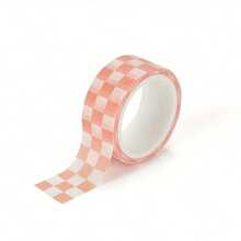 1 Roll Of Checkerboard Washi Tape, Fresh And Fashionable School Supplies Sticker, Suitable For Diary Handbooks, Scrapbooks, Photo Albums, Paste Decoration - 黑色 - 查看 6