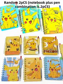 1pc Pokemon Pocket Monster Notebook With 1 Pen, Spiral Bound Memo Pad, Student Gift, Suitable For Holidays, Parties, Small Gifts (Pen And Notebook Are Random Combination) - Multicolor - View 10