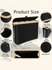 可折叠卫生纸收纳盒，大容量卫生纸篮，可收纳纸巾及其他配件，多功能卫生纸架，节省空间，男女通用，适用于浴室、卧室、宿舍、办公室，可作纸巾卷筒容器、卫生纸分配器，浴室用品，家居收纳必备品 - 衛生紙收納帶提手 - 查看 4