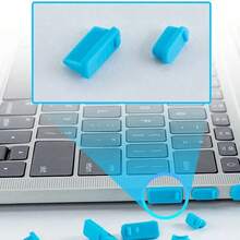 16 piezas de tapones universales contra el polvo, adecuados para proteger puertos de computadora portátil, computadora portátil, USB - Blanco - Ver 10