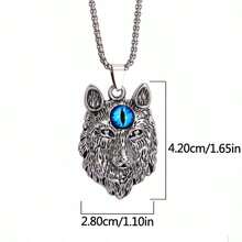 新款欧美风吊坠，女士狼貔貅项链，个性时尚，恶魔之眼吊坠，男士配饰，嘻哈风格 - 彩色 - 查看 3