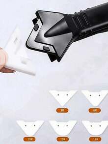 1/2pcs 20cm Stainless Steel Plastic Cleaning Scraper, Used For Filling Seams, Glass And Seam Sealing Scraper Cleaning Tools, Suitable For Kitchen, Bathroom, Floor Gap Cleaning, Home Decoration Tools - Black - View 6