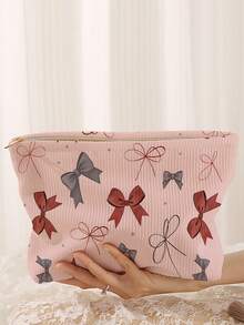 1pc Portable Cosmetic Bag, Holiday Gift, Butterfly Pattern Double-Sided Print, Zipper Travel Makeup Pouch, Multi-Functional Toiletry Organizer - Multicolor - View 2