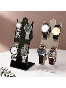 多功能手表展示架 多层手表收纳架 透明/黑色配件架 适用于珠宝和钟表 - 彩色 - 查看 1