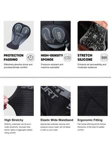 Quần short đạp xe nam, quần bó sát, thiết kế thời trang - đồ lót ngoài, thoáng khí, phù hợp cho đạp xe, chạy bộ, tập gym, trang phục thể thao đạp xe, màu đen mùa hè - màu đen - Xem 4