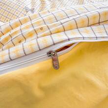 3/4pcs Striped Plaid Bow Duvet Cover Set, Super Soft Fiber Bedding Set, Ginger Color Duvet Cover, Delicate Heart Pattern, Suitable For Children, Teens, Adults (1 Duvet Cover + 1 Bed Sheet + 1/2 Pillowcase, Excluding Filler) - Ginger - View 11