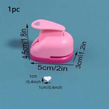 1/2pcs Small Heart Shaped DIY Embossing Stamp, Handmade Card Cutting Paper Tool, Fabric Art Printing Punch, Back To School Stationery Supplies - Multicolor - View 10