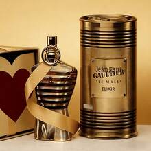 Jean Paul Gaultier Le Male Striped Perfume - Perfect Valentine's Gift For Him | Iconic Silhouette & Rich Fragrance - vàng - Xem 2