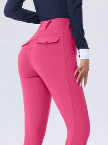 ROYALS MATTINI Women's Equestrian Riding Pants, Full Seat Silicone Grip Anti-Slip Jodhpurs, Breeches With Pockets, Quick-Dry Equestrian Sports Tights - Hot Pink - View 4
