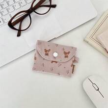 灯芯绒碎花零钱包、卡包、证件卡包、小熊润唇膏化妆包、多功能收纳袋 - 彩色 - 查看 16