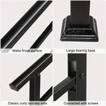 Matte Black 1-3 Steps Adjustable Straight Handrail Garden Stair Handrail - Straight Handrail - View 6
