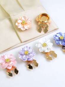 1pc Floral Pattern Button Set, Pearl Luster Flower Shirt Buttons, Cufflink Alternative For Women And Men's Formal Shirts