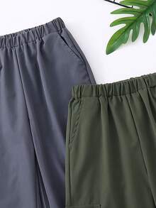 2pcs/Set Tween Boy Fashionable Casual Cargo Pants, Lightweight Outdoor Sports Trousers For Spring, Summer & Autumn - Multicolor - View 10