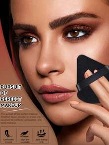 50/40/30/20/10/5pcs Makeup Set, Includes: 10 Liquid Makeup Sponges + 10 Mini Liquid Makeup Sponges + 10 Triangle Powder Puffs (Suitable For Loose Powder And Base Makeup) + 10 Cushion Puffs (Suitable For Facial Makeup) + 10 Mini Cushion Puffs (Suitable For Concealer And Foundation). - Black - View 5