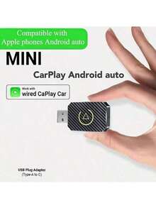 2-In-1 Wireless CarPlay Adapter - 1 USB-C Adapter For IPhone And Android Phones - Plug And Play Portable, Supports Music Streaming, Calls And Navigation, Universal Compatibility, Built-In Wireless Technology, No Battery Included - Silver - View 3