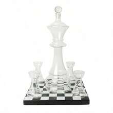 Connoisseur Creations Glass Chess Decanter And Rook Glasses With Chessboard Base - 1 - View 9