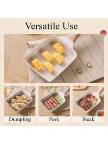 Japanese Non-Stick Frying Pan, Tamagoyaki Pan, Daily-Use Steak Pan, Multifunctional Egg Pan, Breakfast Omelette Pan, Rectangular Shatter-Resistant Pan For All Stoves. - 杏色 - 查看 2