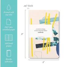 Compendium Softcover Journal - To Exist Is To Change… To Go On Creating Onese- Endlessly. – A Write Now Journal With 128 Lined Pages, 5″W X 8″H - CreatingMulticolor - View 3