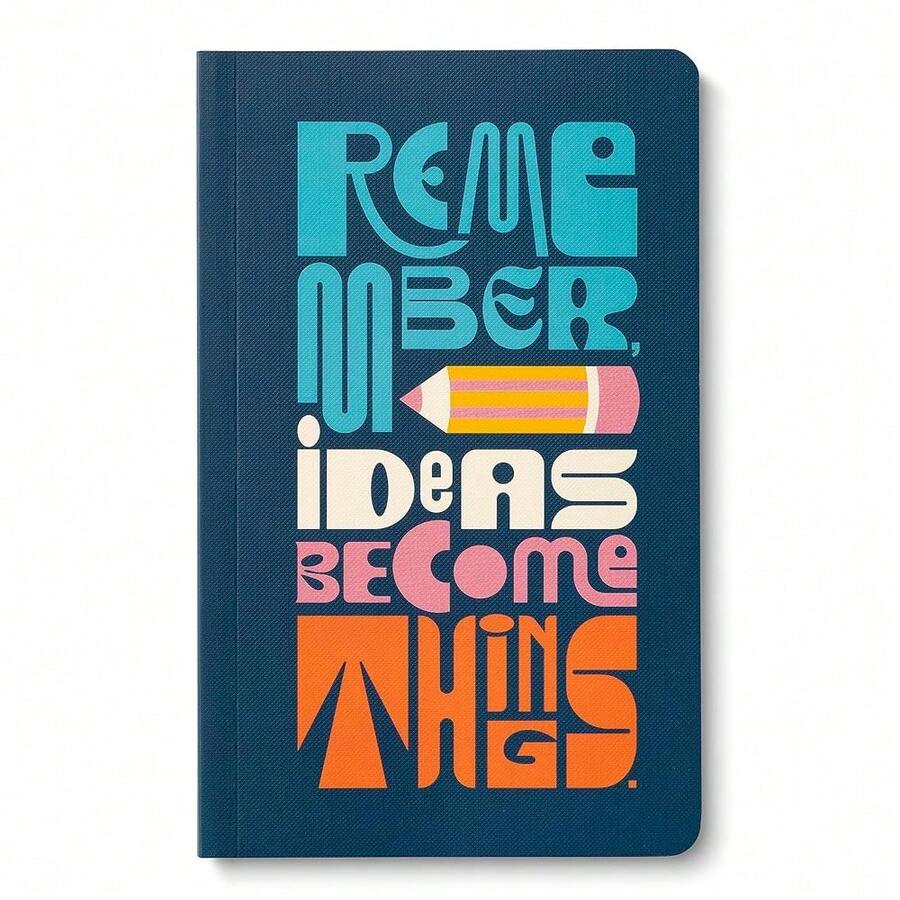 Compendium Softcover Journal – Remember, Ideas Become Things. – A Write Now Journal With 128 Lined Pages, 5″W X 8″H - Remember - View 1