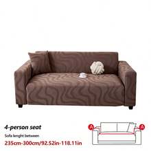 1pc Stretch Sofa Cover - Easy To Install, Fully Protects 1/2/3/4 Seater Sofa, Living Room/Home Decor, Anti-Slip, All Season Sofa Slipcover (Dark Coffee, 90-140cm, Single Seater, 1pc) - Dark Brown - View 12