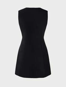 Elegant Casual Romantic Charming Fitted Bodycon Dress, Suitable For Daily Wear, Dates, Valentine's Day Black Summer - Black - View 11