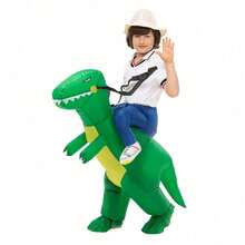 [Valentine Special] Lightweight Inflatable Dinosaur Costume With Fan - Blow Up T-Rex Halloween Outfit For Adults, Funny Party & Cosplay Costume - 綠色 - 查看 12