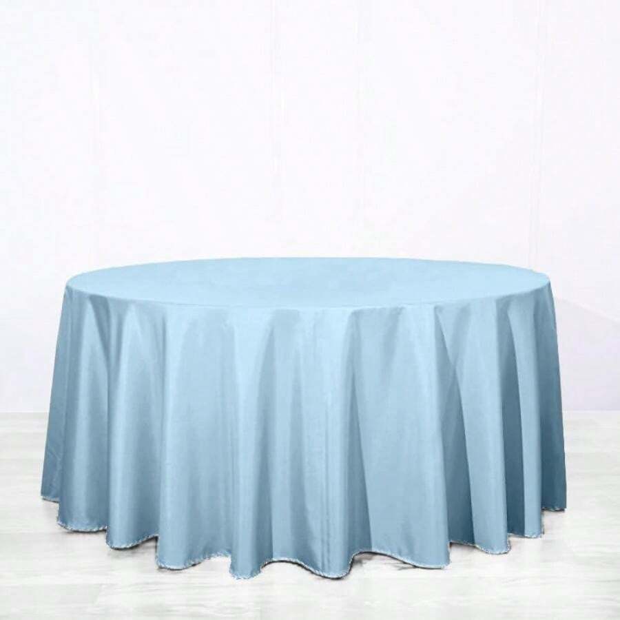 ALFER HOME - Mantel Redondo Luxor 2.90 m, para Eventos, Banquetes y Hogar, Elegante y de Calidad,(Azul Cielo 290 cm (Redondo)) - Multicolor - Ver 1