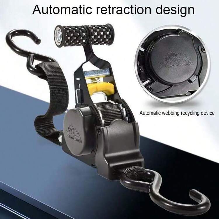 Adjustable Ratchet Strap, Heavy-Duty Self-Retracting Tie Strap, Suitable For Trucks, Cargo Trailers, And Motorcycles - A - View 9