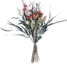 17英寸干花花束，包含多种干花，如金槌花、玫瑰、燕麦、薰衣草和金鸡菊，适合波西米亚风家居、婚礼餐桌花瓶装饰、春季情人节、母亲节等场合。 - 混色B - 查看 1