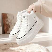 2025 Winter Fashion New For WomenSnow Boots, Plush Cute Plush Thick Bottom Lace-Up For Women Snow Boots,Ankle Boots.Women's Short Plush Lined Snow Boots - Anti-Slip & Perfect For Outdoor Winter Boots For Women - 白色 - 查看 5
