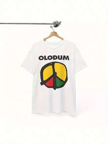 Olodum Bold "OLODUM" Geometric Design T-Shirt Women'S Graphic Tee, Funny Bands Movie Anime Short Sleeve Crew Neck Shirt, Soft & Comfortable High-Quality Cotton Fabric For Casual Wear & Sports, Perfect For Year-Round Comfort - Perfect Gift Ideal For Fans Bands TV Anime Enthusiasts And Collectors - trắng - Xem 2