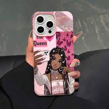 Funda para teléfono Pink Butterfly Queen compatible con fundas para teléfonos   17  16 Pro Max  15 Pro Max  13 y  12 Elegante, duradera y perfecta para los amantes de la moda Un gran regalo para familiares, amigos y seres queridos - Rosa - Ver 5