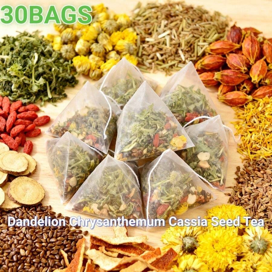 Dandelion Chrysanthemum Cassia Seed Tea, 150g/Bag, Herbal Blend Tea, Ingredients Include Dandelion, Goji Berry, Cassia Seed, Licorice, Tangerine Peel, Gardenia, Chrysanthemum, Burdock Root, And Barley. Caffeine-Free, Nourishes The Liver And Kidneys, Suitable For Home, Office, And Restaurant Use. - 1pc - View 1