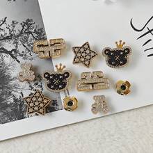 10pcs DIY Shoe Decoration Charms - Shiny Bears, Stars, Geometric Patterns, Non-Metal Lightweight Material, Y2K Fashion Versatile Cute Unisex, Suitable For EVA Beach Shoes, Slippers, Detachable Shoe Decor, Holiday Gift - Multicolor - View 5