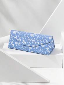 1 pieza Estuche plegable para gafas de sol con lazo, caja de gafas de cuero PU portátil y casual, unisex - Multicolor - Ver 1