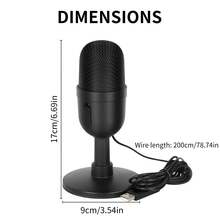 USB Microphone For PC, USB Microphone,Computer Gaming Mic, Noise Cancel, Condenser Mic For Anchor Meeting, Network Teaching, Gaming, Streaming, Podcasting - Plug-And-Play, USB-C Connector - USB - Xem 7
